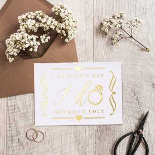 Carte Postale D'invitation À Feuilles D'aluminium Je ne pouvais pas dire que je le fais sans toi   R