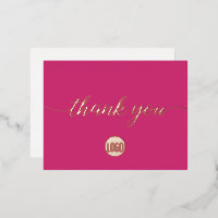 Magenta Real Rose feuille d'or Merci d'affaires