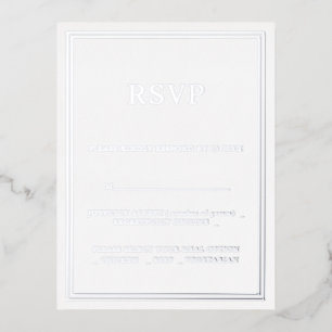Carte Postale D'invitation À Feuilles D'aluminium Mariage minimaliste moderne RSVP