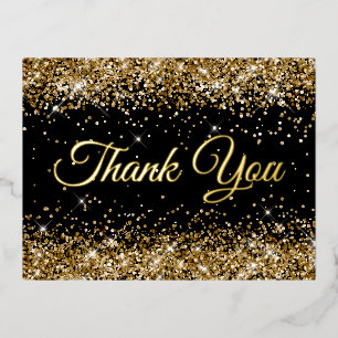 Carte Postale D'invitation À Feuilles D'aluminium Merci pour votre 50e anniversaire en paillettes do