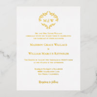 Monogramme de couronne d'or élégant Mariage offici