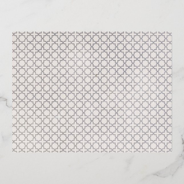 Carte Postale D'invitation À Feuilles D'aluminium Motif géométrique beige islamique (Recto)