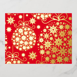 Carte Postale D'invitation À Feuilles D'aluminium Ornement de flocon de neige