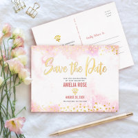 Quinceañera Date de sauvegarde Couronne Blush rose