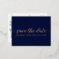 Script moderne Enregistrer la date Mariage Bleu Ro