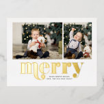 Carte Postale D'invitation À Feuilles D'aluminium Très Joyeux Noël Galerie 2 Photo Holiday<br><div class="desc">Ces belles cartes de voeux de vacances sont entièrement personnalisables. Ajoutez votre propre photo et message pour un design unique.</div>