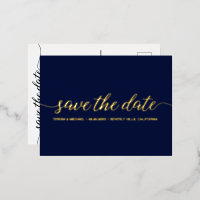 Typographie de script moderne Mariage d'or bleu