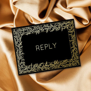 Carte Postale D'invitation À Feuilles D'aluminium Véritable huile minimum Feuilles de feuillage Repa