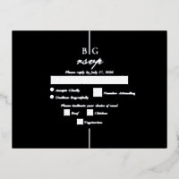 Vrai Silver Foil Noir Monogramme Mariage RSVP