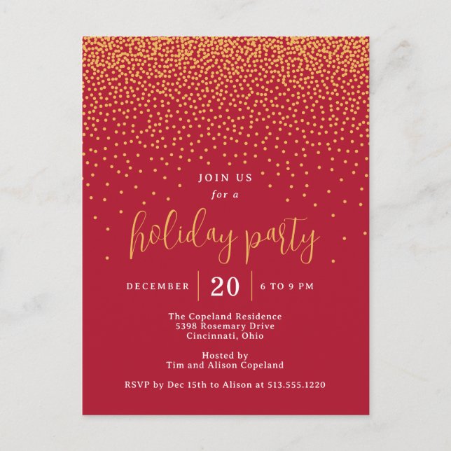 Carte postale d'invitation à la soirée festive des (Devant)