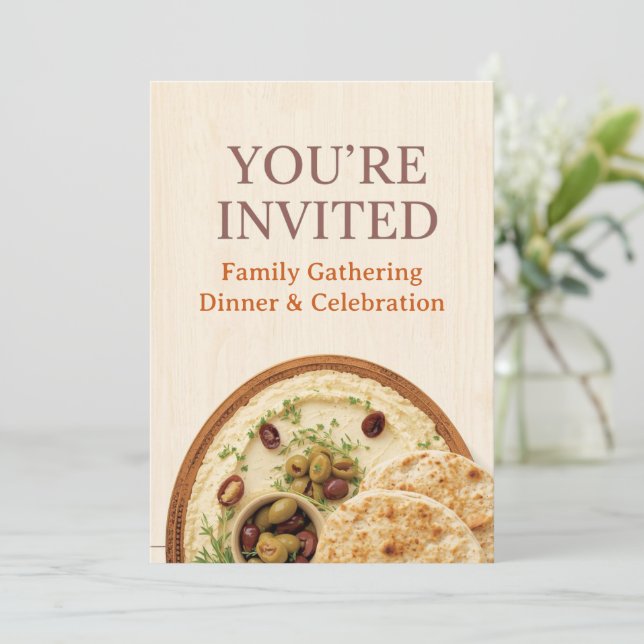Carte postale d'invitation à un dîner moyen-orient (Debout devant)