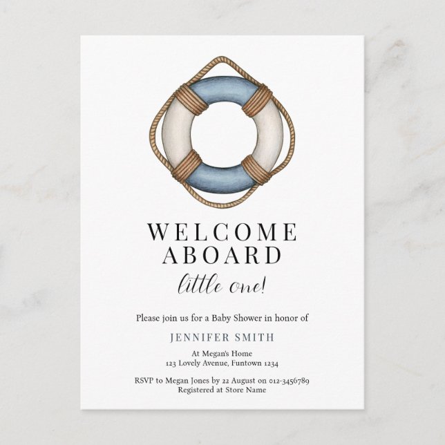 Carte postale d'invitation à une baby shower « Bie (Devant)