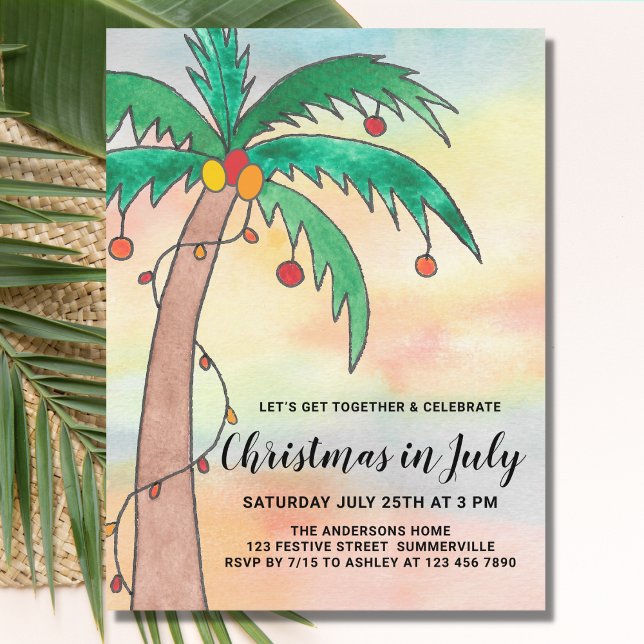 Carte postale d'invitation à une fête de Noël en j (Créateur téléchargé)