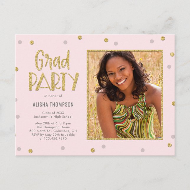 Carte postale d'invitation à une fête de remise de (Devant)