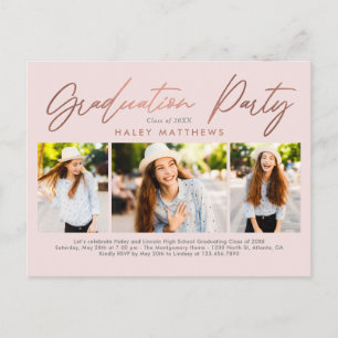 Carte postale d'invitation à une fête de remise de