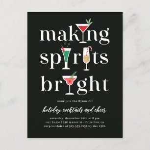 Carte postale d'invitation aux cocktails de Noël