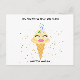 Carte postale d'invitation d'anniversaire Creamy D