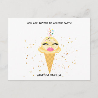 Carte postale d'invitation d'anniversaire Creamy D