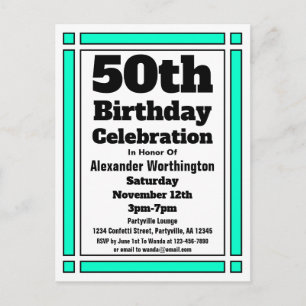 Carte postale d'invitation d'anniversaire simple s