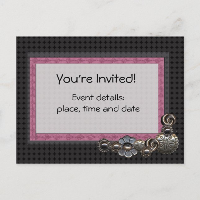 Carte postale d'invitation de fête des boutons (Devant)