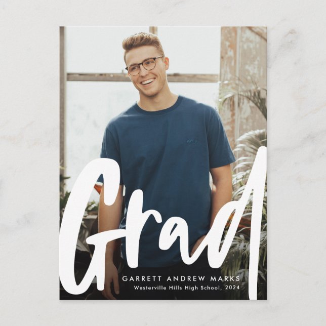 Carte postale d'invitation de graduation grad tend (Devant)