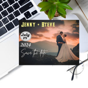 Carte postale d'invitation de mariage Elegant