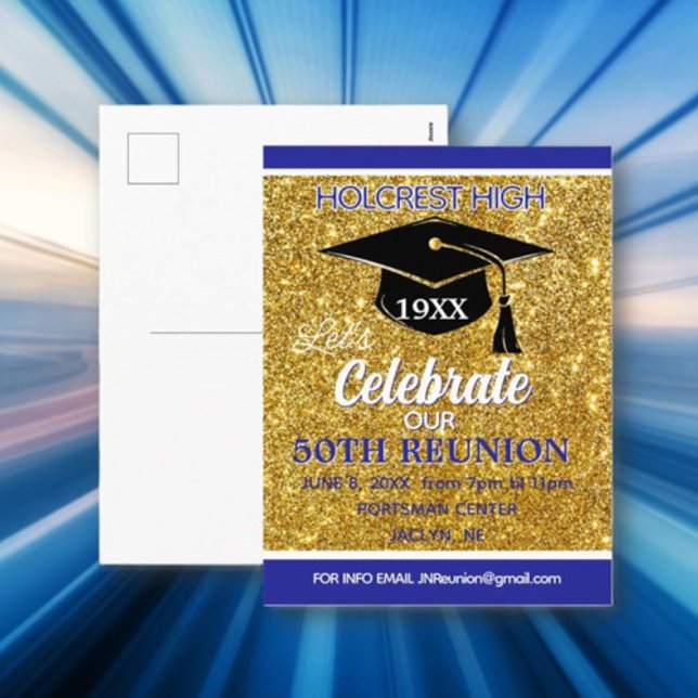Carte postale d'invitation de réunion de classe qu (Créateur téléchargé)
