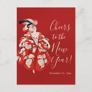 Carte postale d'invitation du Nouvel An à l'Aniset