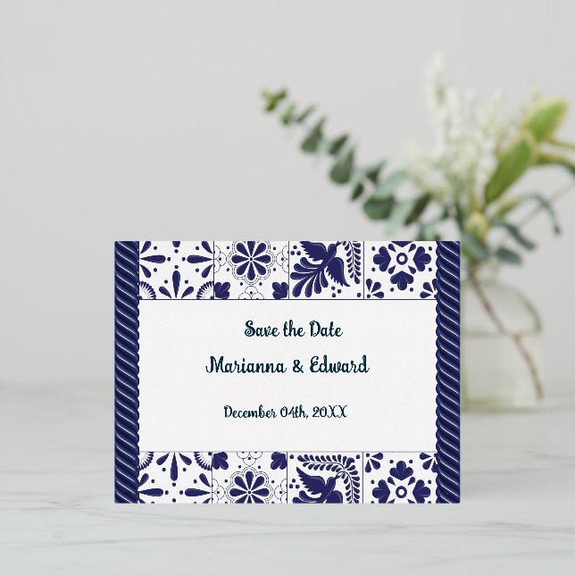 Carte postale d'invitation en aluminium à conserve (Debout devant)