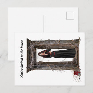 Carte postale d'invitation Halloween de la dame ar