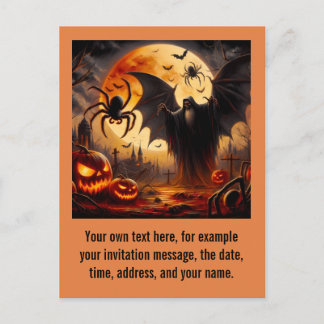 Carte postale d'invitation Halloween fantôme modif