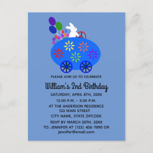 Carte postale d'invitation Lapin de Pâques Œuf Voi