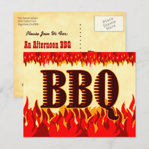 Carte postale d'invitation personnalisée BBQ Weste