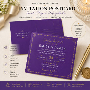 Carte postale d'invitation personnalisée violette