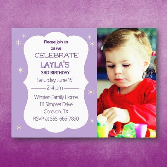 Carte postale d'invitation photo pour anniversaire (Créateur téléchargé)