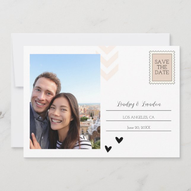 Carte postale d'invitation pour annoncer la date - (Devant)