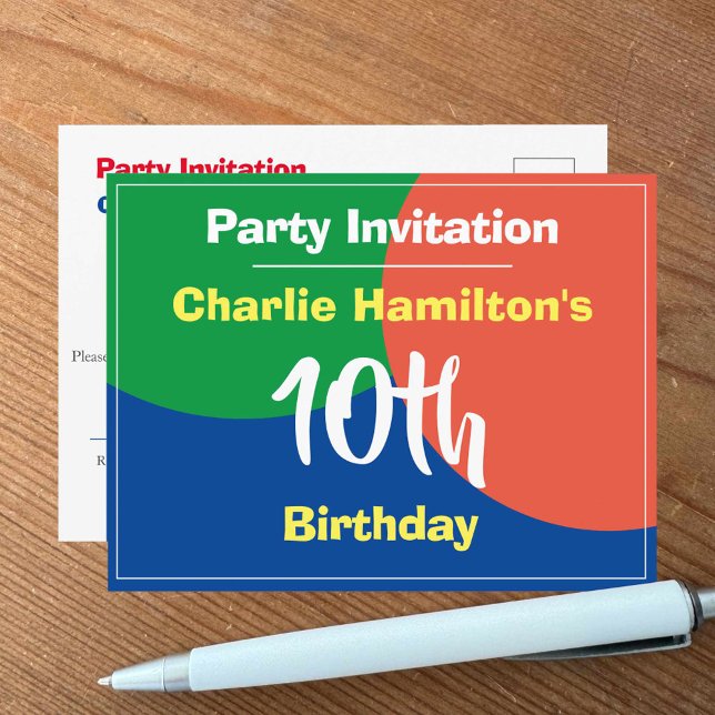 Carte postale d'invitation pour un 10ème anniversa (Créateur téléchargé)