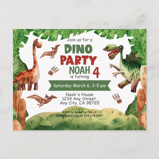 Carte postale d'invitation pour un 4ème anniversai (Devant)