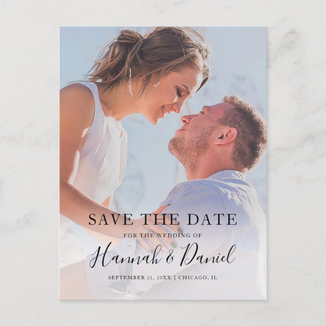 Carte postale d'invitation "Save the Date" avec ph (Devant)