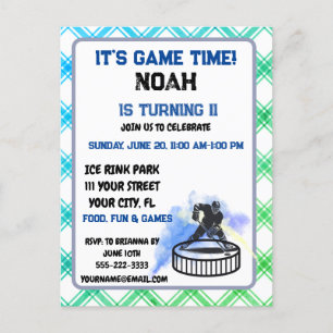 Carte postale d'invitation sur le thème du joueur 