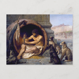 Carte Postale Diogène entouré de chiens - par Jean Leon Gerome