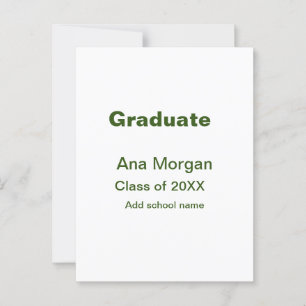 Carte Postale Diplômé ajouter nom école nom promotion 20XX simpl