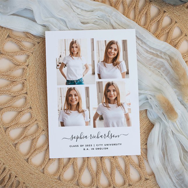 Carte Postale Diplômé | Conception de collection de quatre photo (Créateur téléchargé)