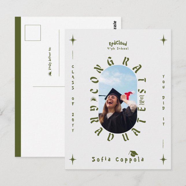 Carte Postale Diplôme de l'arc photo géométrique moderne personn (Devant / Derrière)