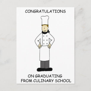 Carte Postale Diplôme d'études culinaires Félicitations Homme
