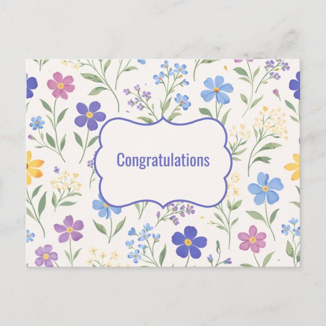 Carte Postale Diplômé floral  (Devant)