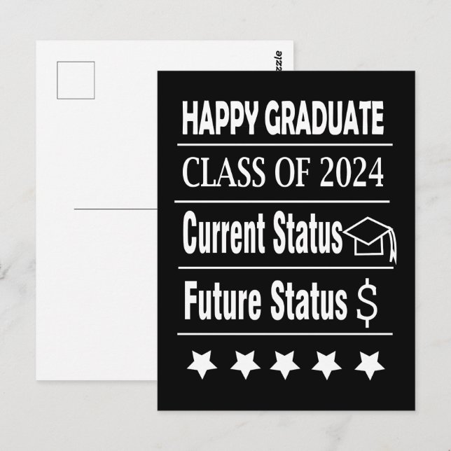 Carte Postale Diplômé Heureux Remise des diplômes (Devant / Derrière)