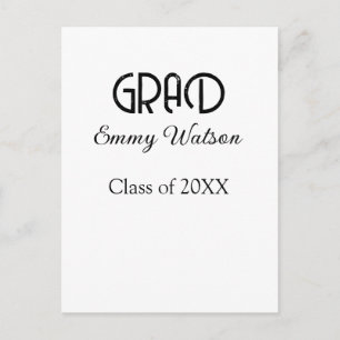 Carte Postale diplômé lettre gras diplôme nom promotion 20XX sim