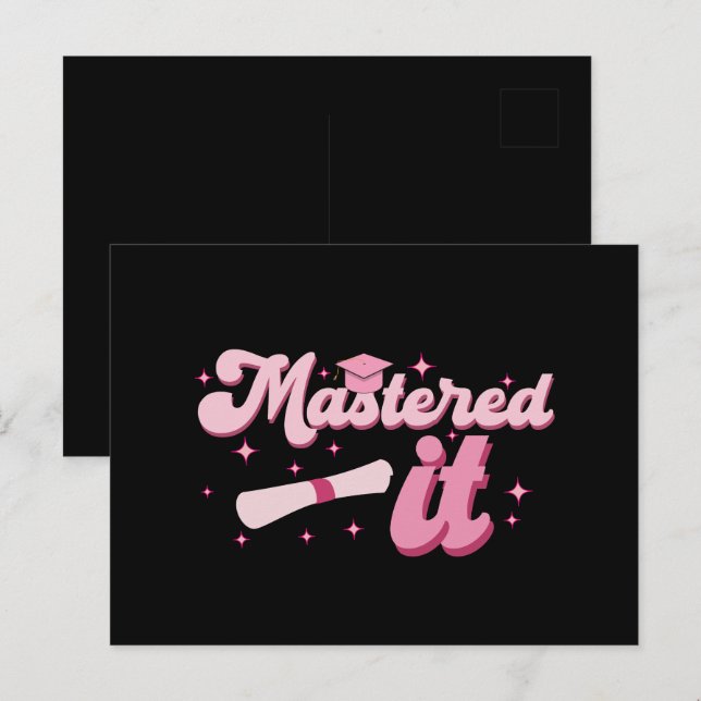 Carte Postale Diplômé Maîtrise Diplômé Master MBA (Devant / Derrière)