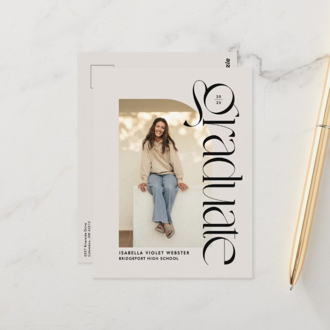 Carte Postale Diplôme moderne audacieux deuxième diplôme de phot (Devant/Arrière en situation)